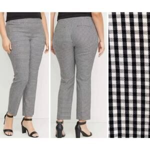 Lane Bryant | The Allie Black & White Gingham Slimming Stretch Pull-On Pants 18R